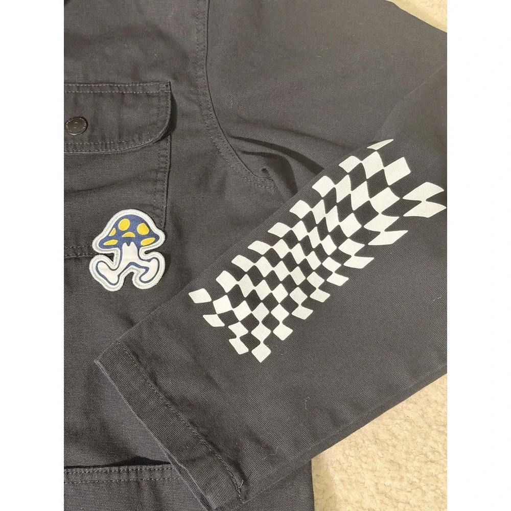 Vans Micro Dazed Drill Chore Coat Black Denim Jacket Tyson Peterson Graphic Logo